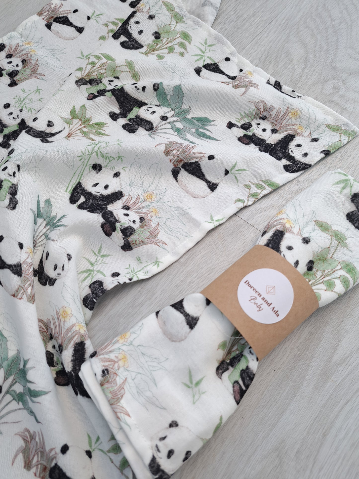 Panda and Bamboo Muslin Square or Swaddle
