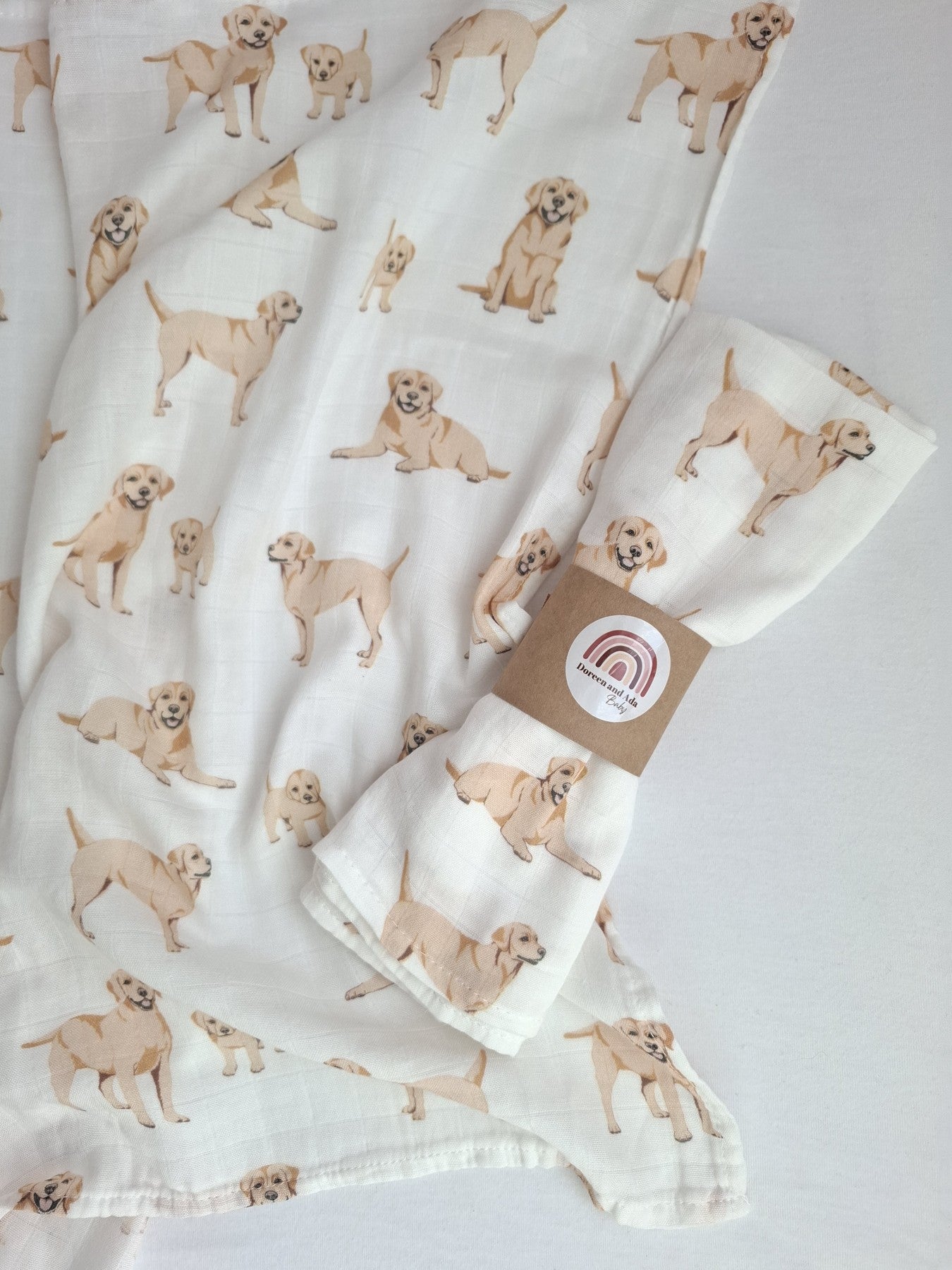 Golden Labrador Puppies Muslin Square