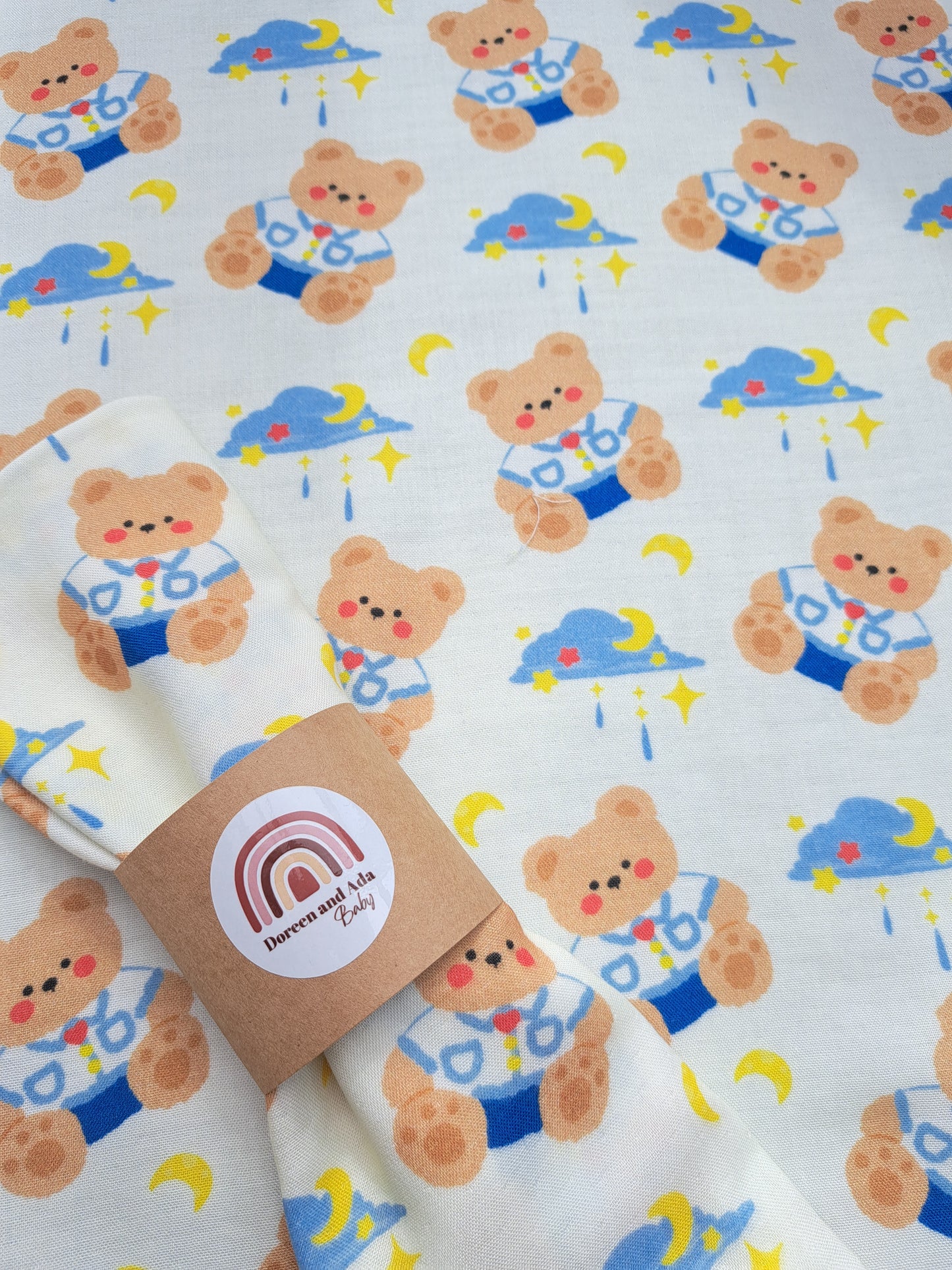 Kawaii Teddy Bear Muslin Square