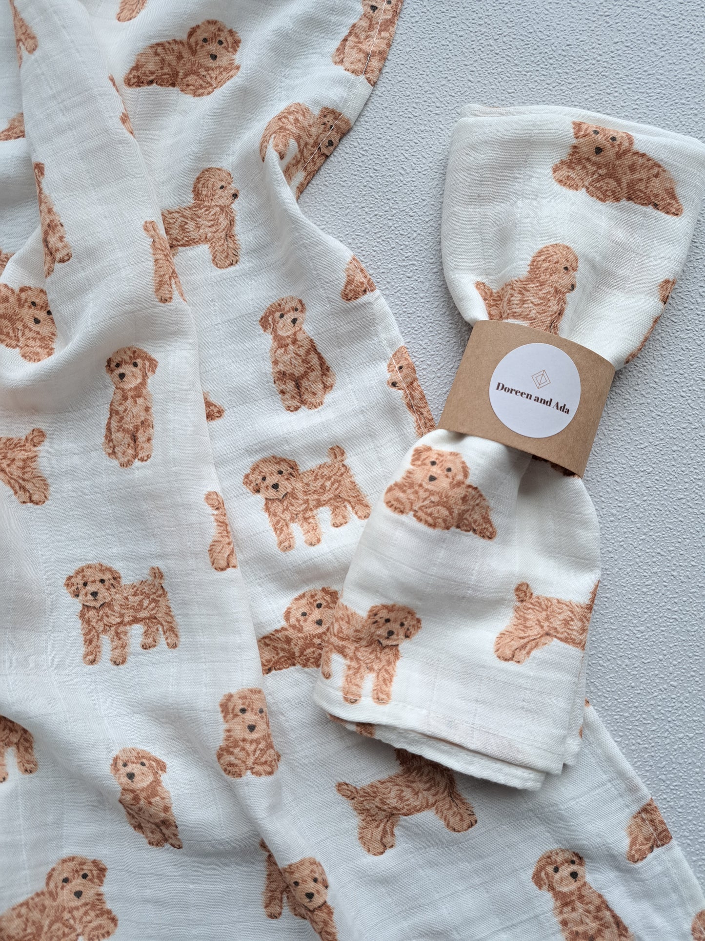 Cockerpoo / Cavapoo Dog Muslin Square or Swaddle