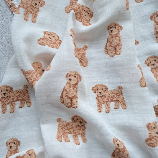 Cavapoo / Cavachon Dog Muslin Large Swaddle by Doreen & Ada