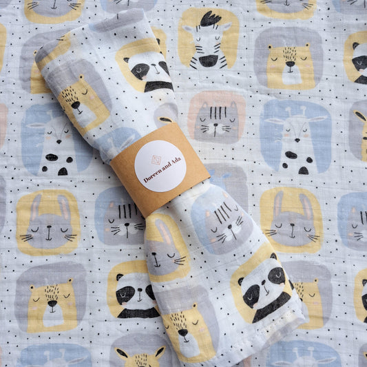 Animal Photos Muslin Square by Doreen & Ada