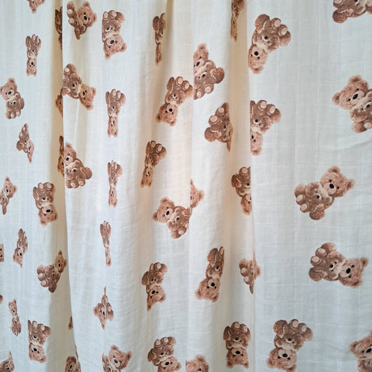 Teddy Bear Muslin Large Swaddle by Doreen & Ada