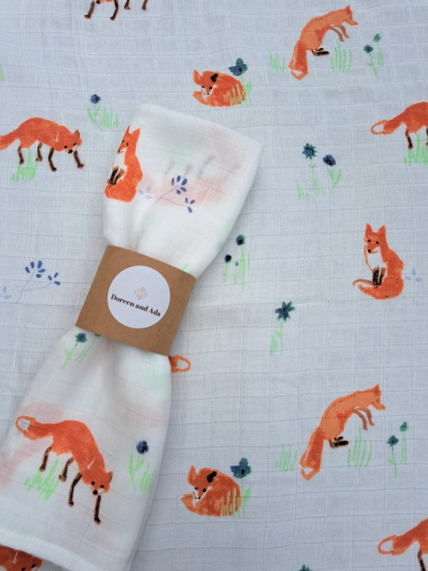 Fox in the Grass Muslin Square