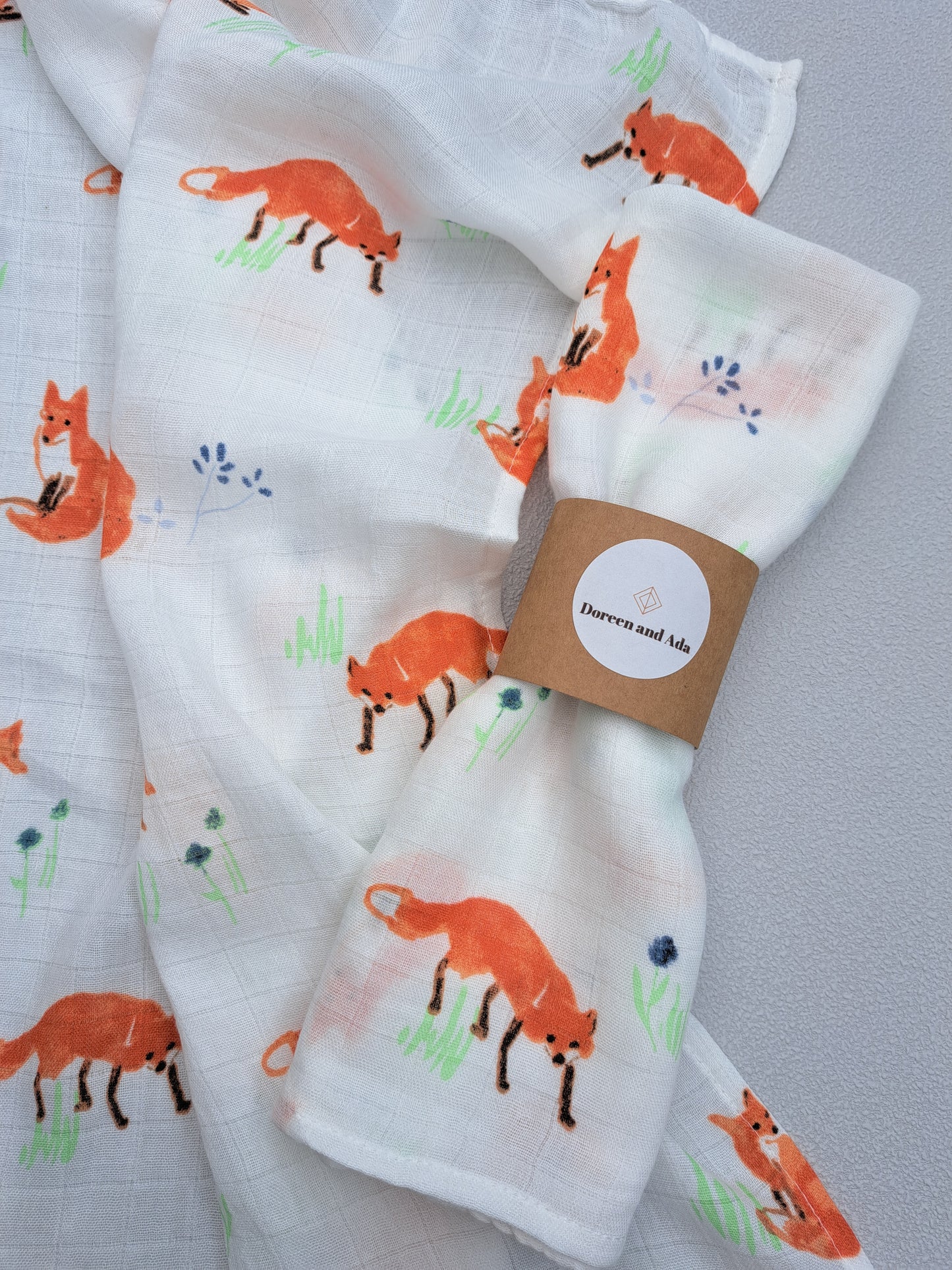 Fox in the Grass Muslin Square