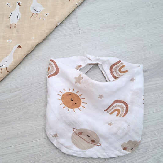 Muslin Bandana Style Dribble Bibs by Doreen & Ada