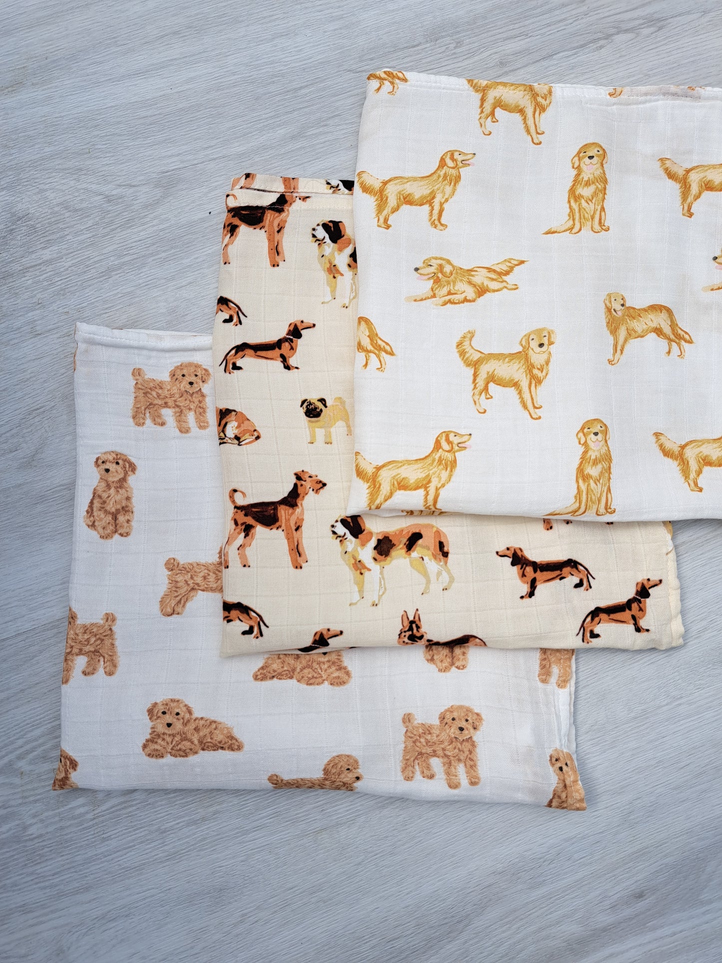 Golden Retriever, Mix and Cockapoo Dog Muslin Square Bundle