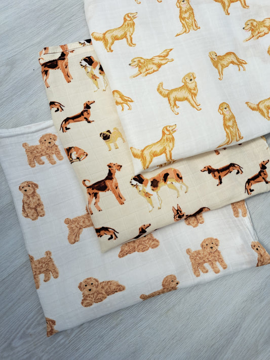 Golden Retriever, Mix and Cockapoo Dog Muslin Square Bundle