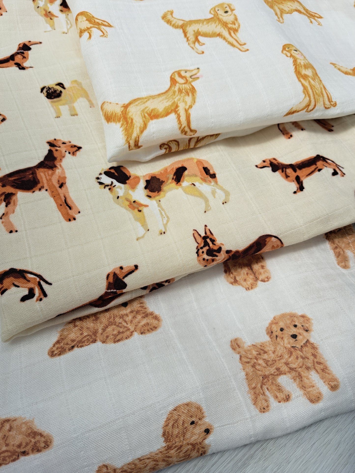 Golden Retriever, Mix and Cockapoo Dog Muslin Square Bundle