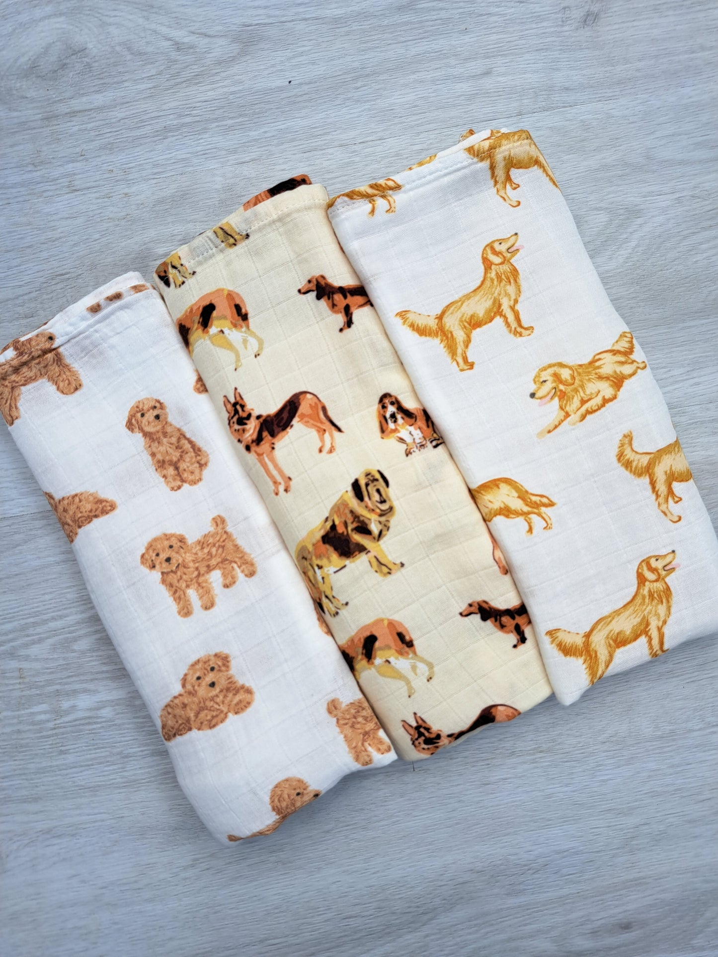 Golden Retriever, Mix and Cockapoo Dog Muslin Square Bundle