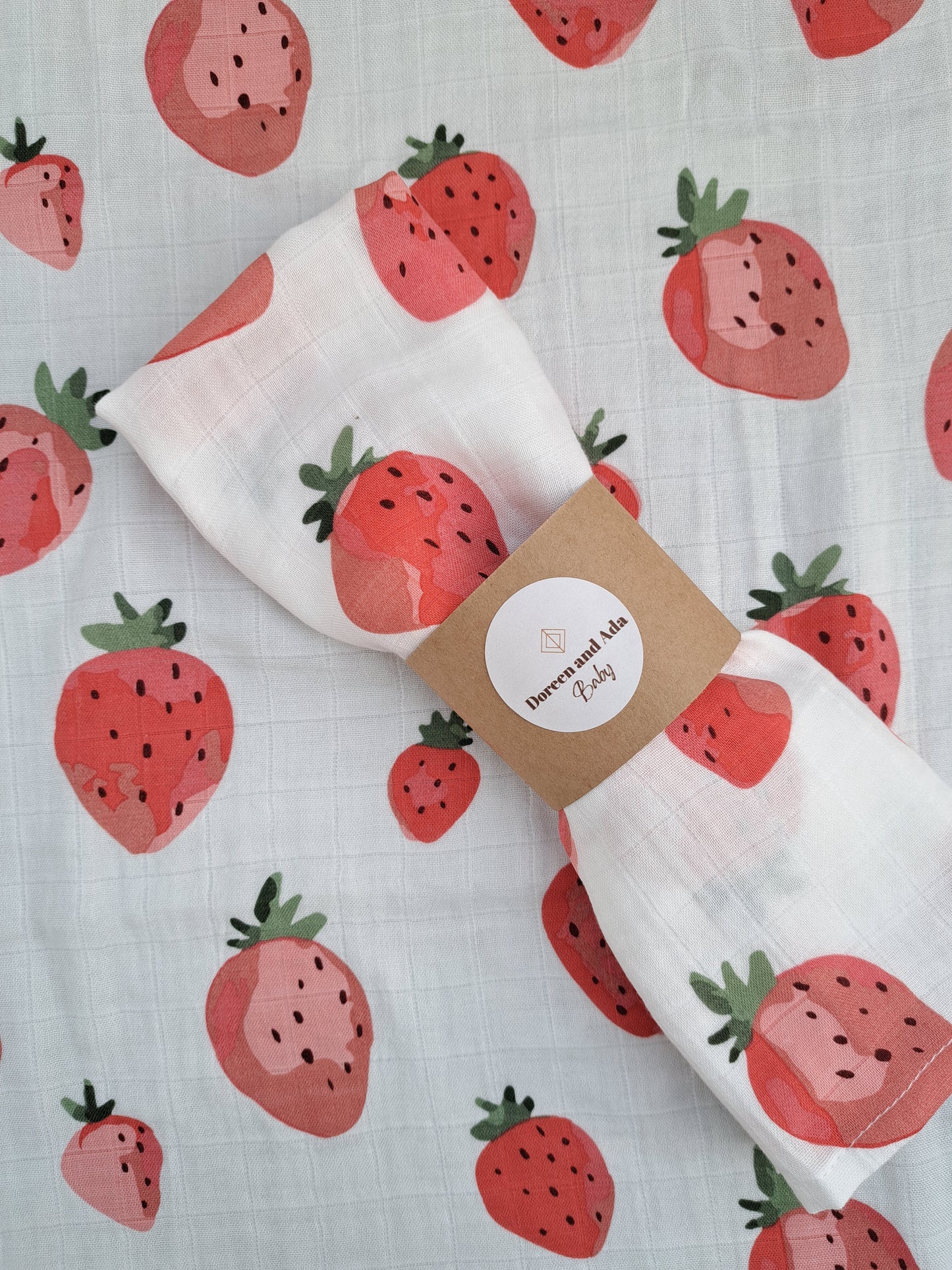 Strawberry Muslin Square