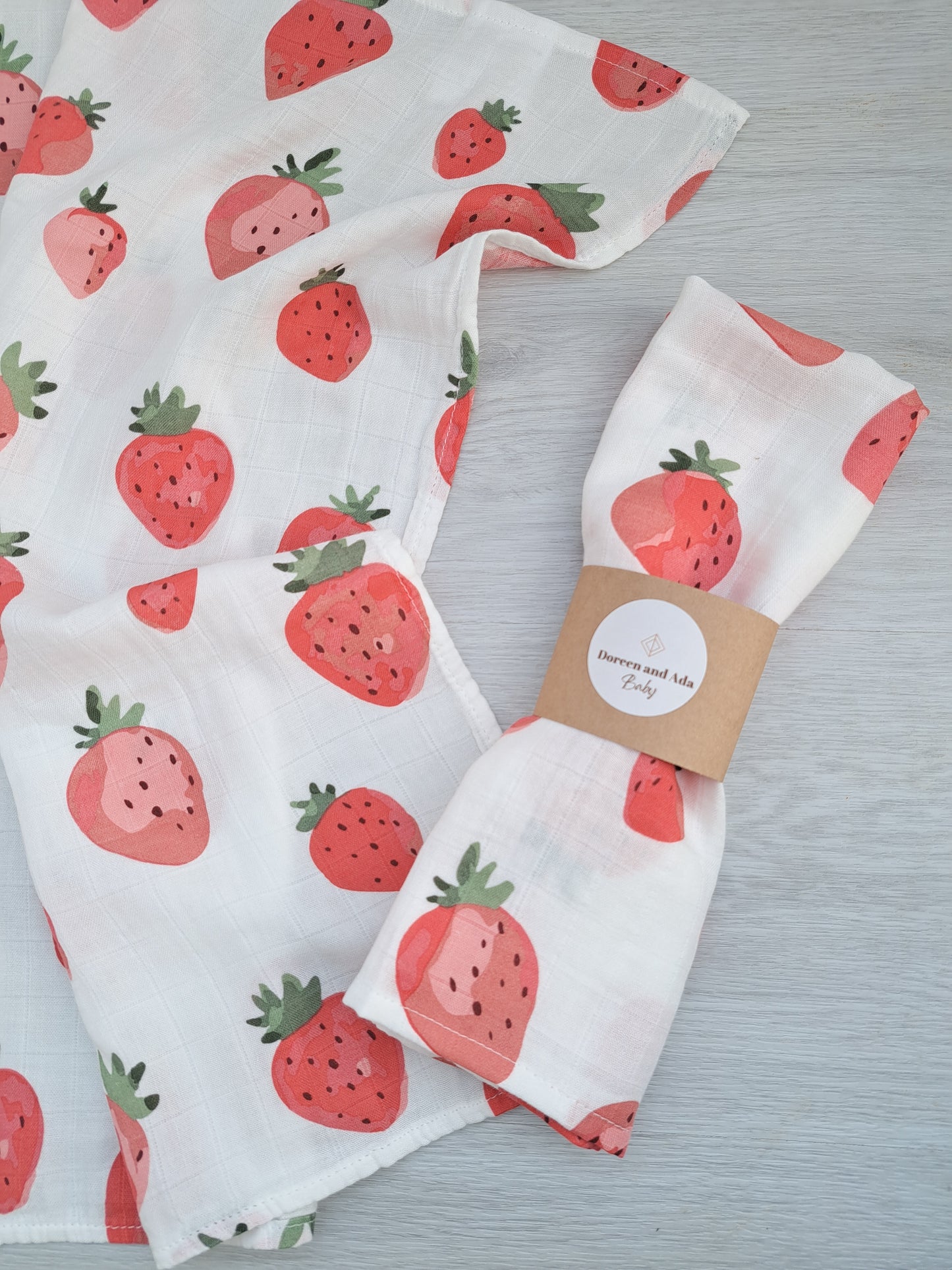 Strawberry Muslin Square