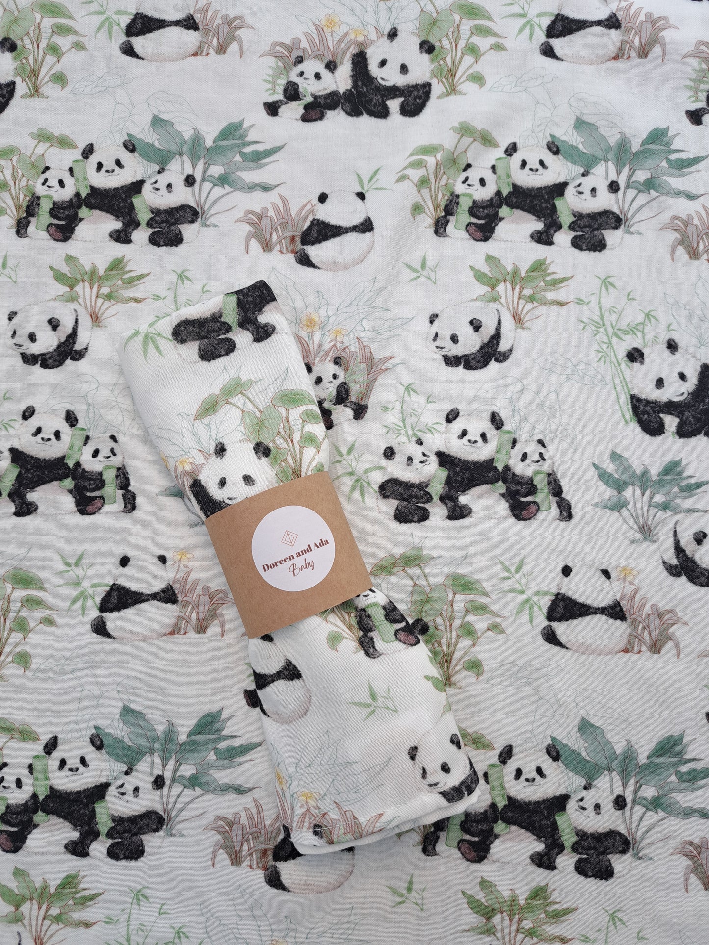 Panda and Bamboo Muslin Square or Swaddle