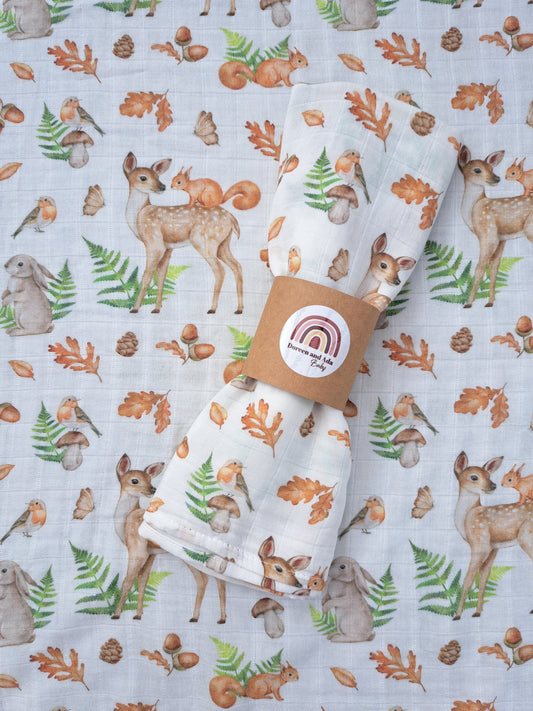 Woodland Creatures Muslin Square