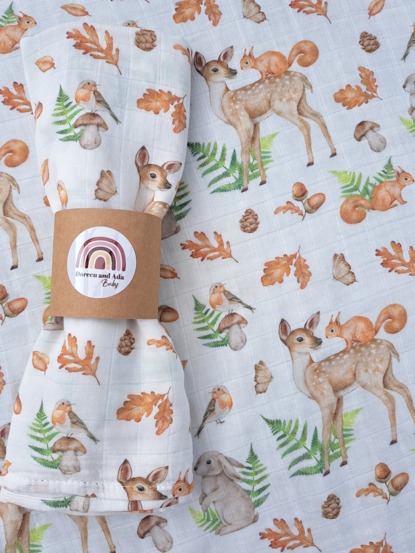 Woodland Creatures Muslin Square