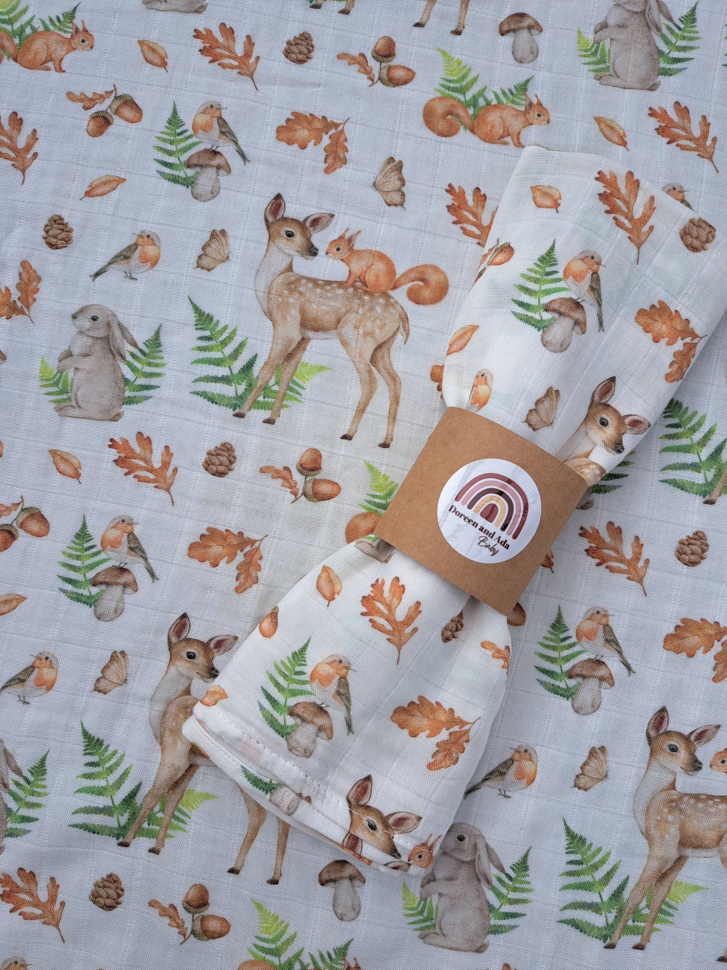 Woodland Creatures Muslin Square