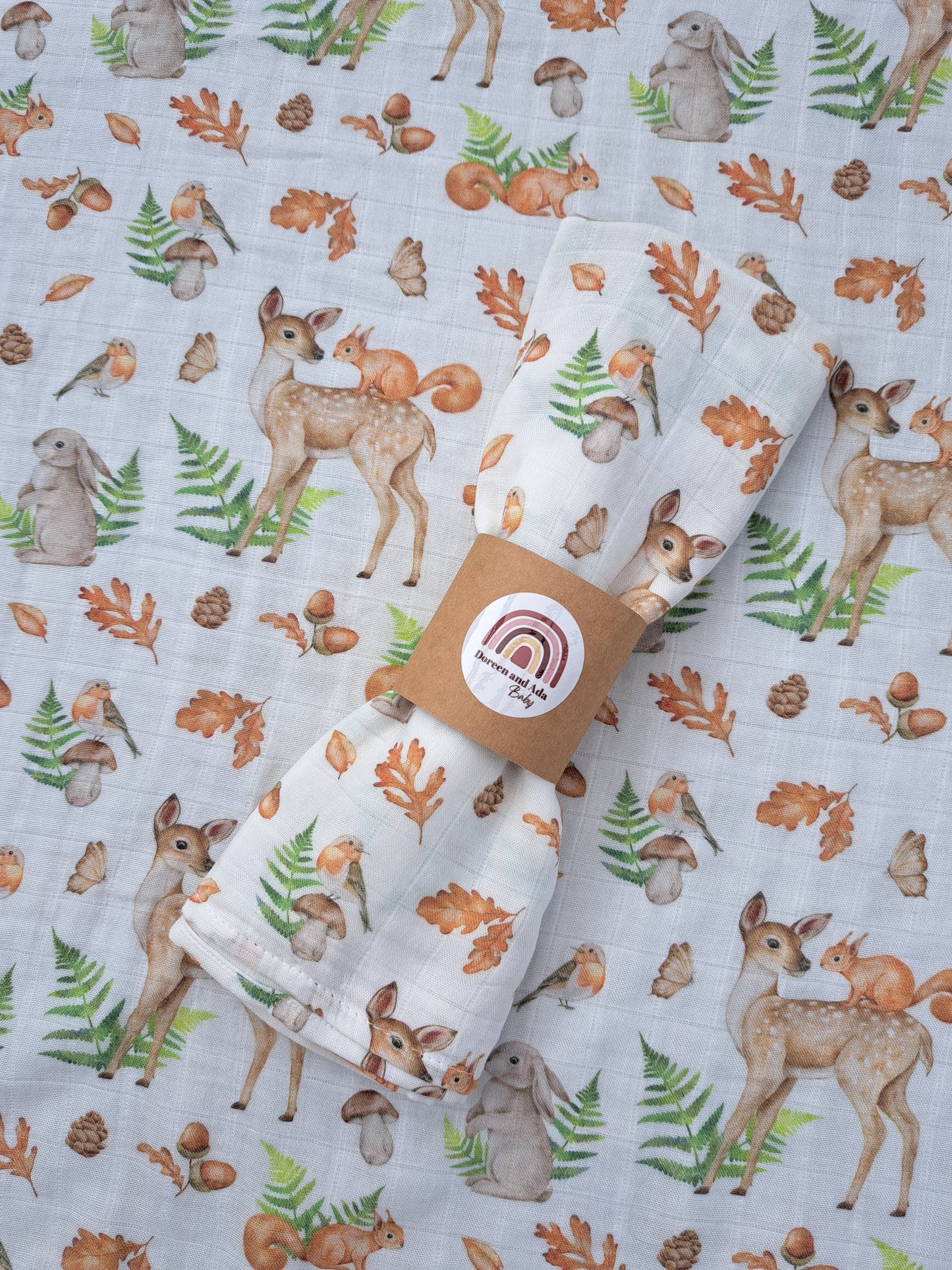 Woodland Creatures Muslin Square