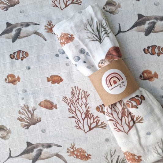 Ocean Friends Muslin Square by Doreen & Ada