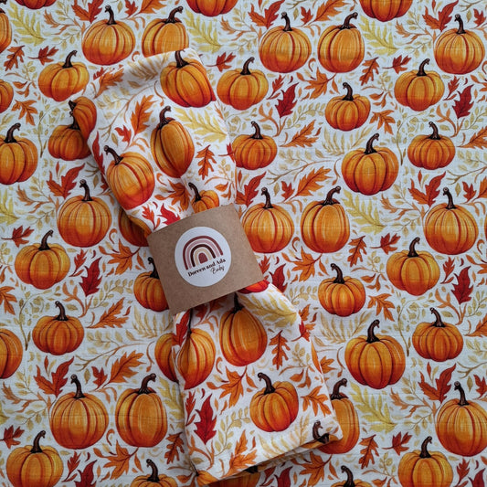 Pumpkin Patch Muslin Square or Swaddle by Doreen & Ada