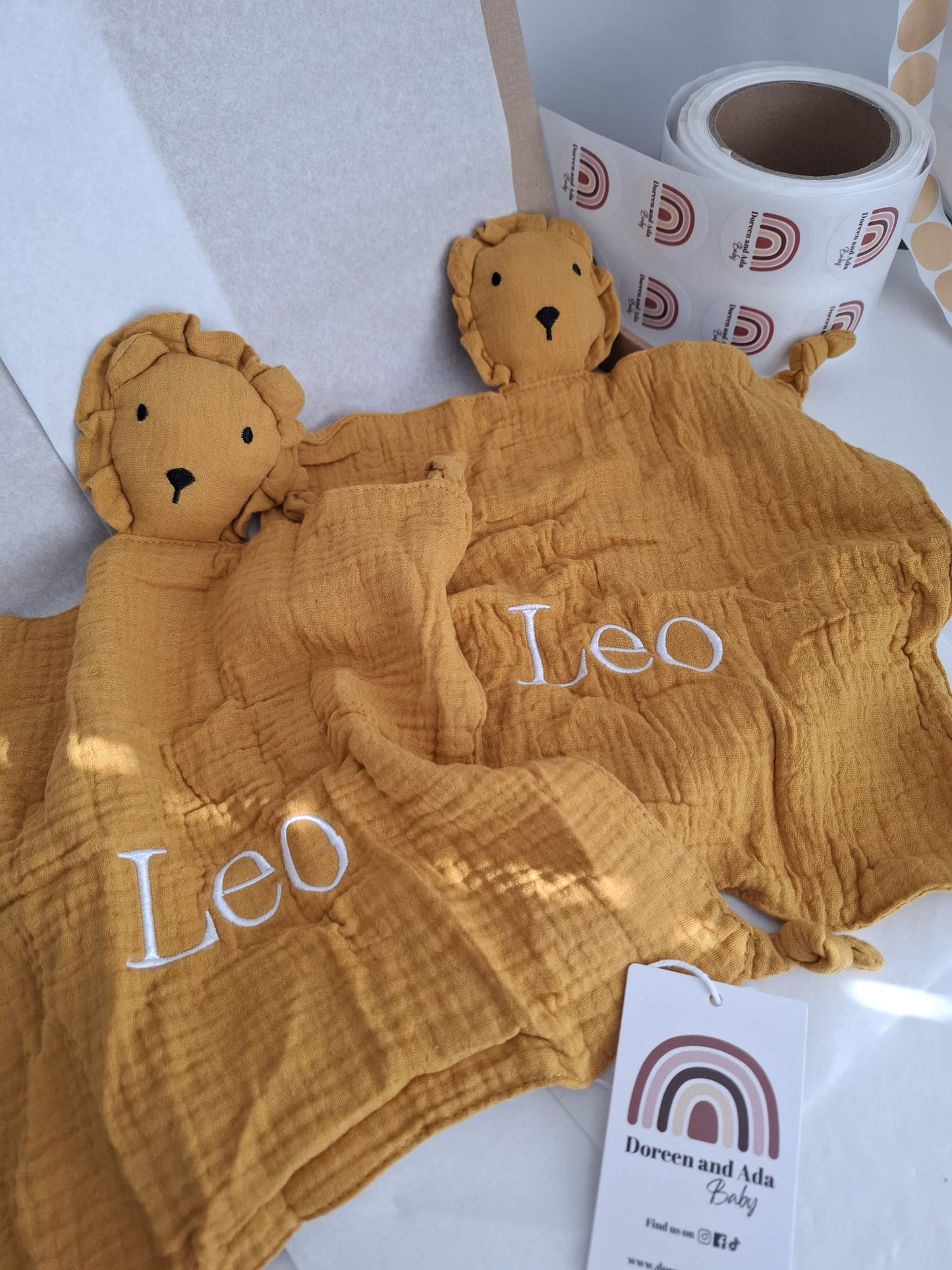Personalised Embroidered Lion Comforter