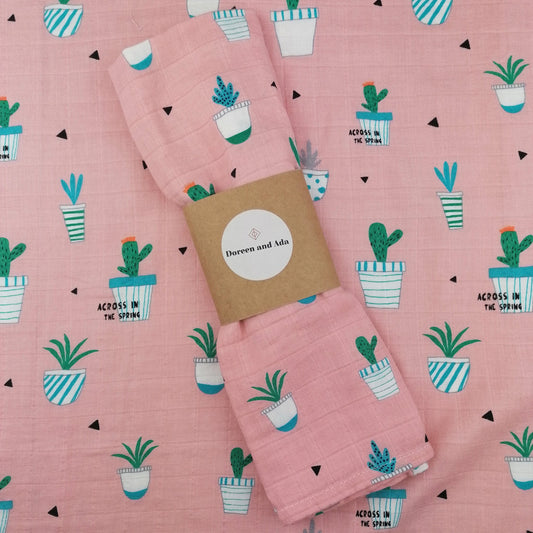 Cactus and Succulent Muslin Square by Doreen & Ada