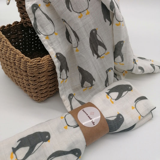 Penguin Muslin Square by Doreen & Ada