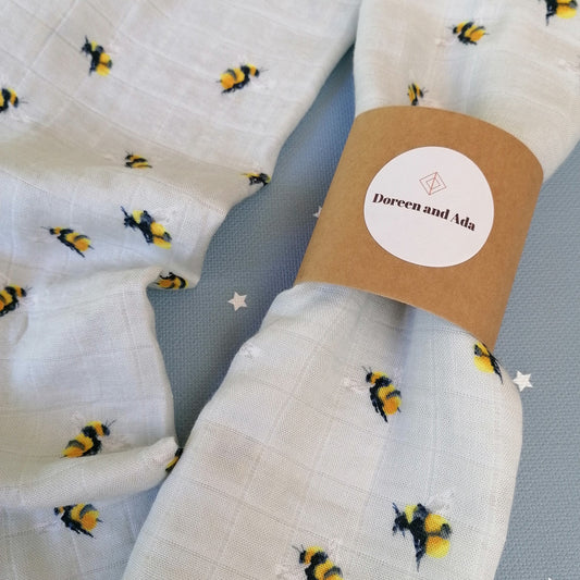 Bee Muslin Square by Doreen & Ada