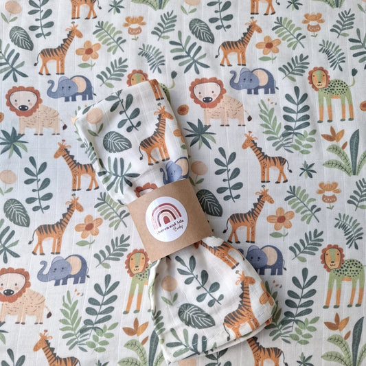 Safari Friends Muslin Square by Doreen & Ada