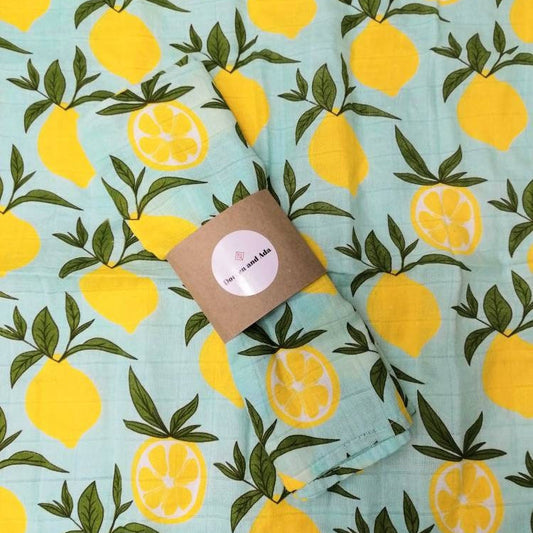 Green Lemon Muslin Square by Doreen & Ada