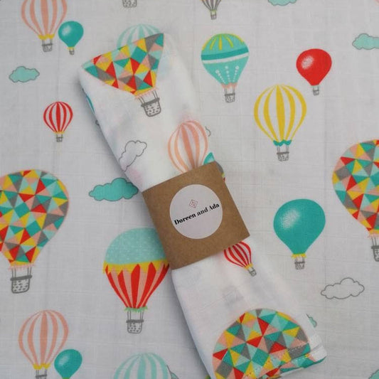 Hot Air Balloon Muslin Square by Doreen & Ada