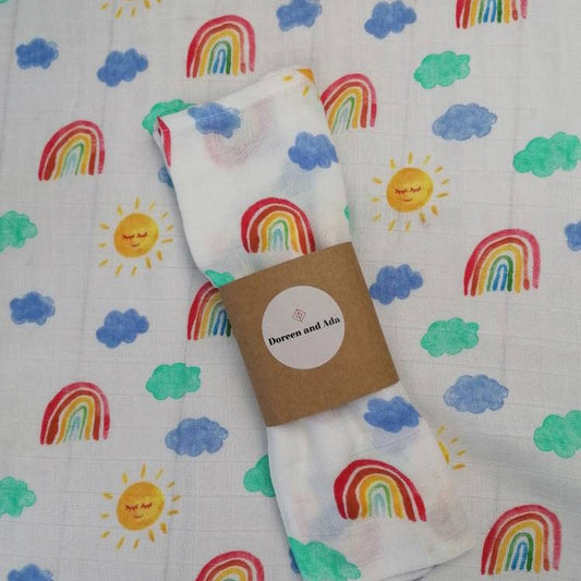 Sunshine and Rainbows Muslin Square by Doreen & Ada