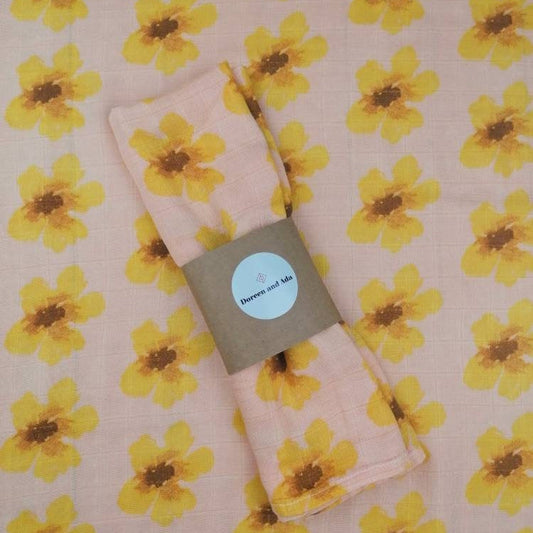 Daffodil Flower Muslin Square by Doreen & Ada