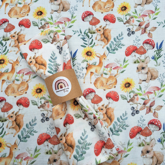 Woodland Animals Muslin Square by Doreen & Ada