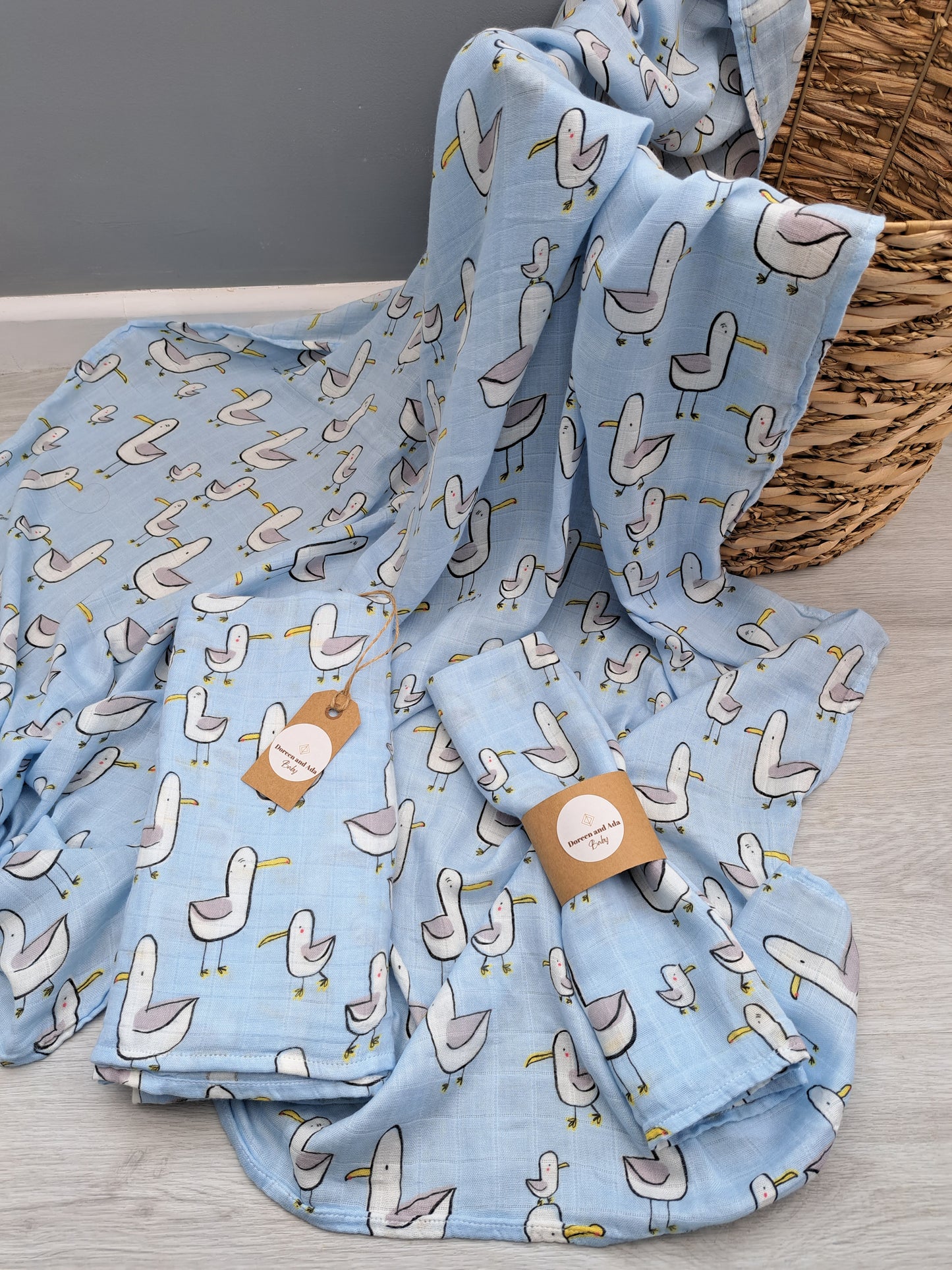 Seagull Muslin Large Swaddle