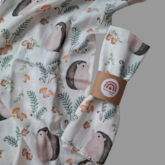 Little Hedgehog Muslin Square by Doreen & Ada