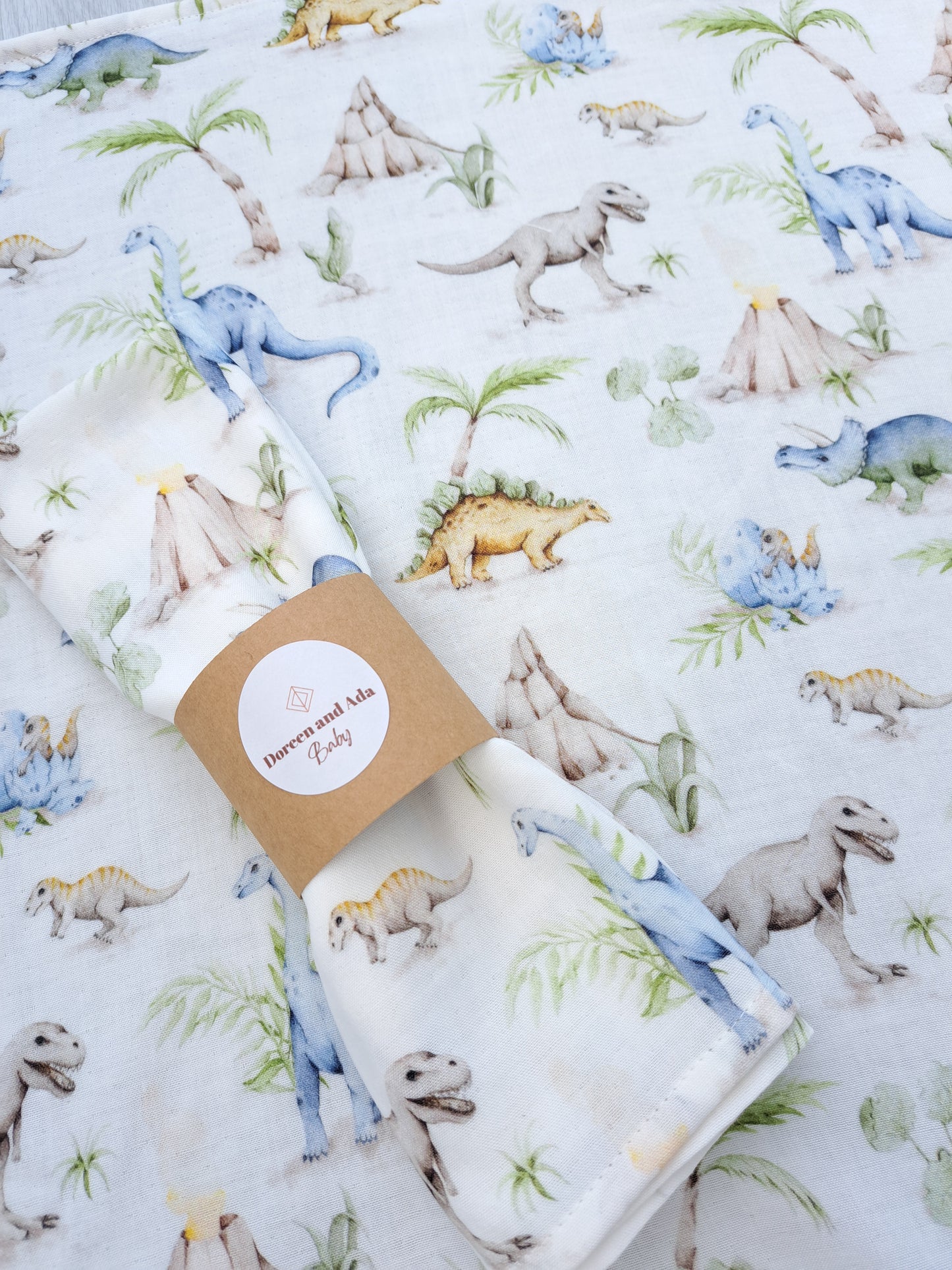 Dinosaur Jurassic Mountain Muslin Square