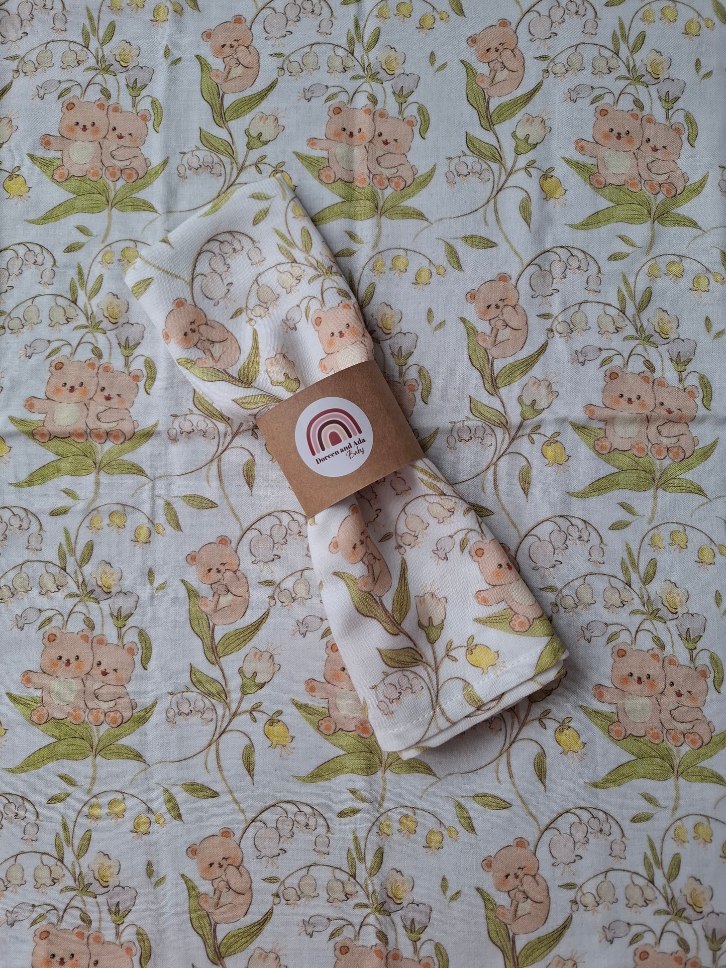 Blossom Bear Muslin Square