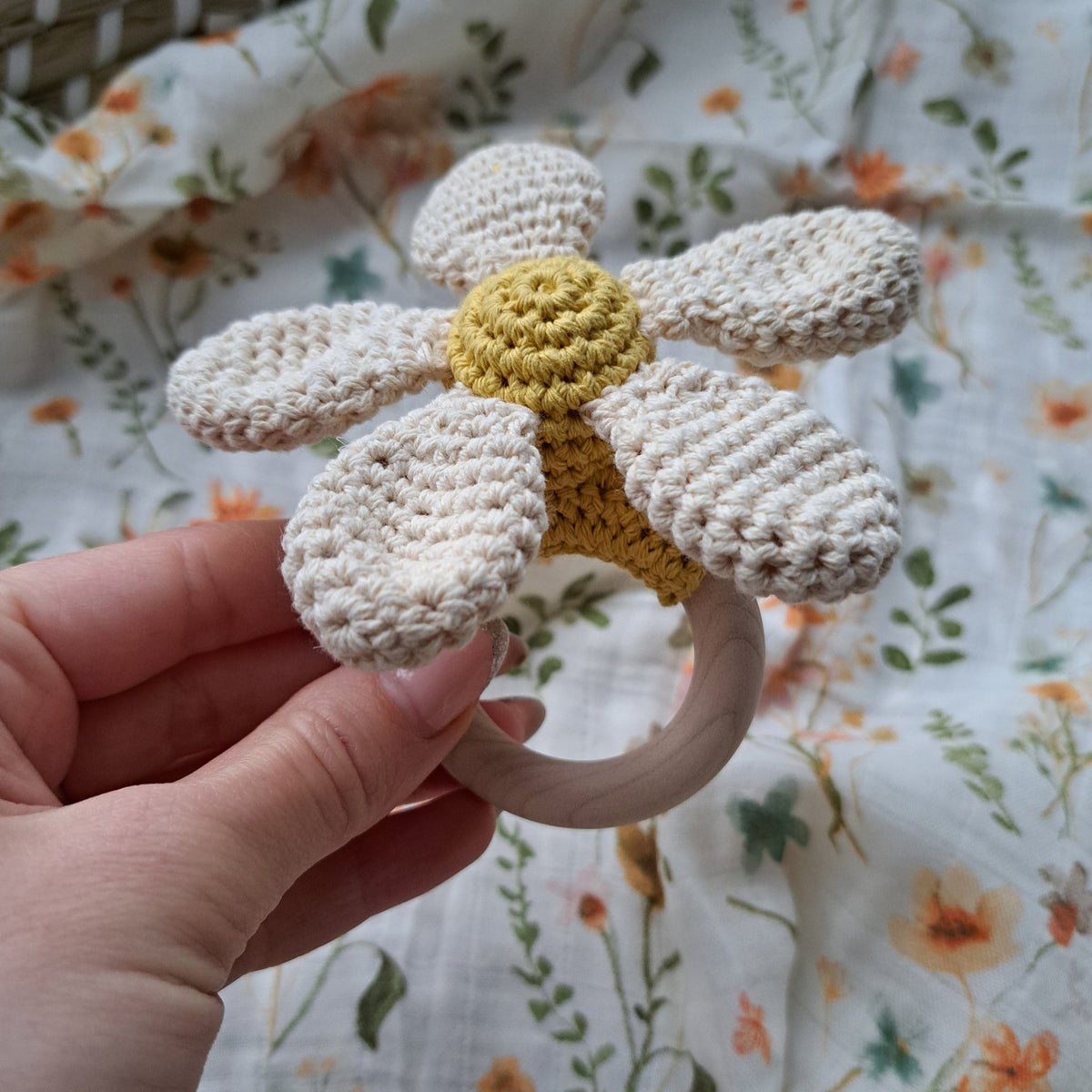 Daisy Flower Teether Rattle by Doreen & Ada