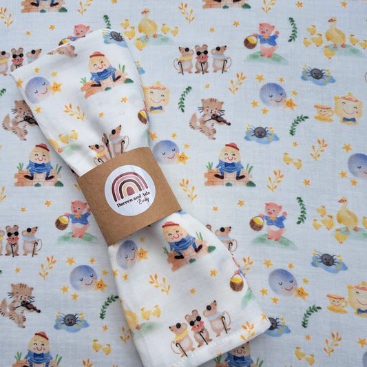 Nursery Rhymes Humpty Dumpty Muslin Square by Doreen & Ada