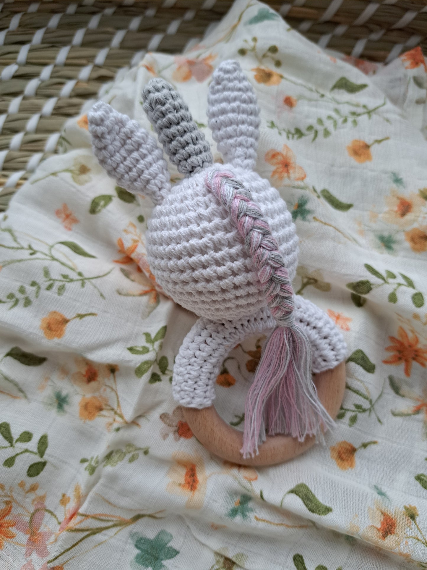 White Unicorn Teether Rattle