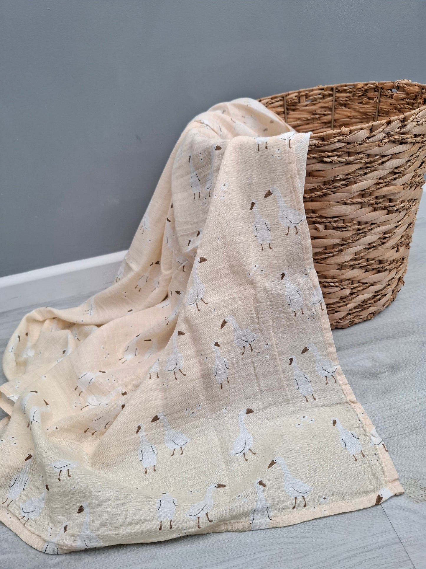 Silly Goose Duck Muslin Swaddle by Doreen and Ada