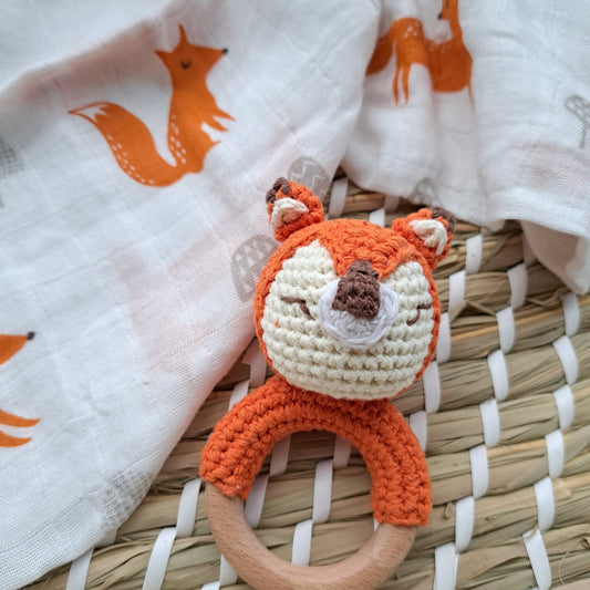 Fox Teether Rattle by Doreen & Ada