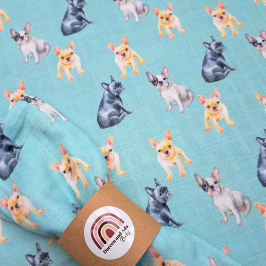 French Bulldog Muslin Square by Doreen & Ada
