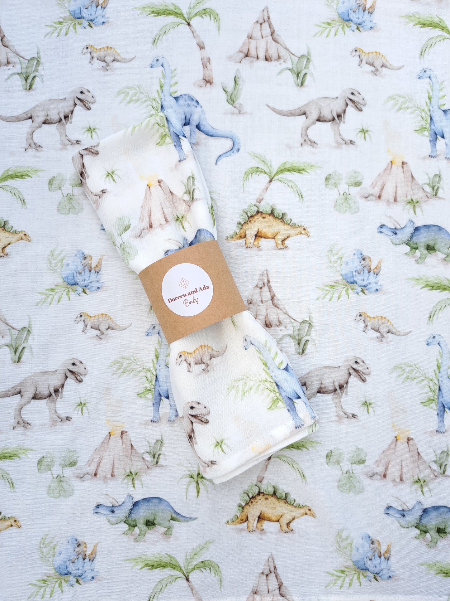 Dinosaur Jurassic Mountain Muslin Square