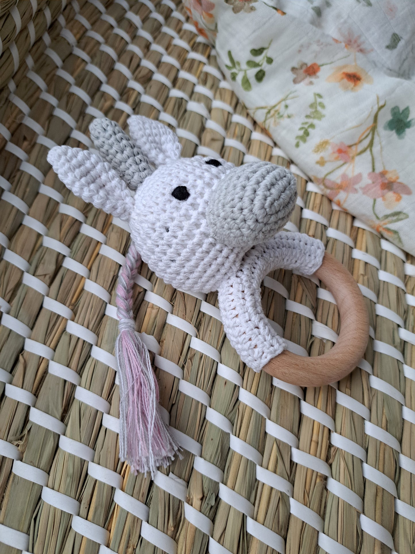 White Unicorn Teether Rattle