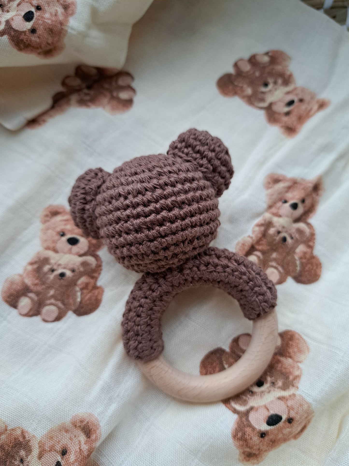 Brown Bear Teether Rattle