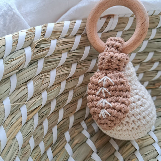 Pear Teether Rattle by Doreen & Ada