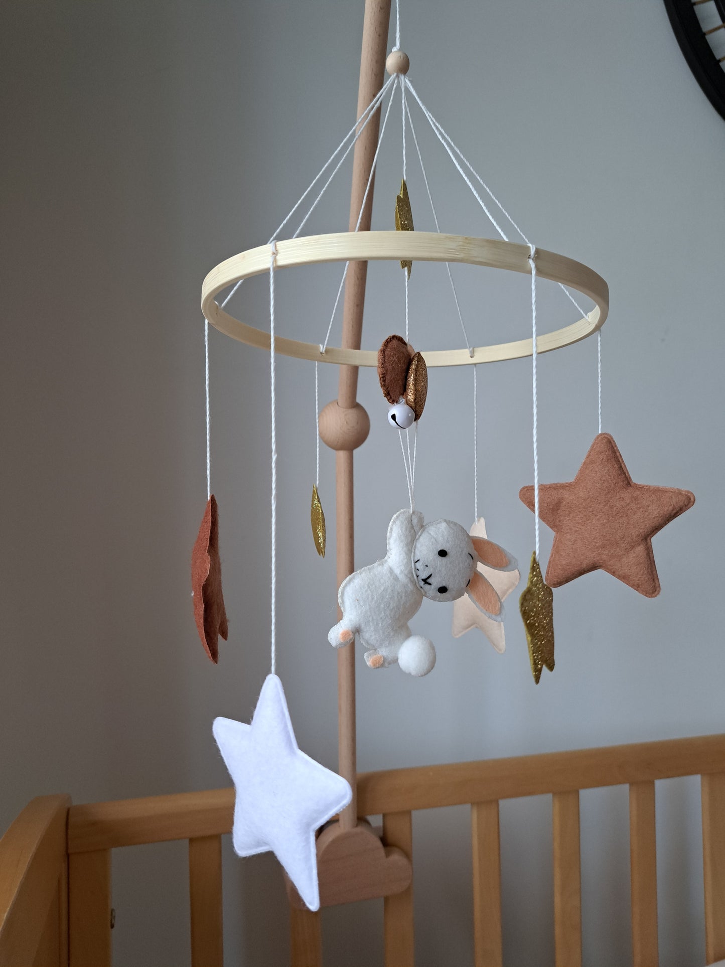 Rabbit and Stars Cot Mobile