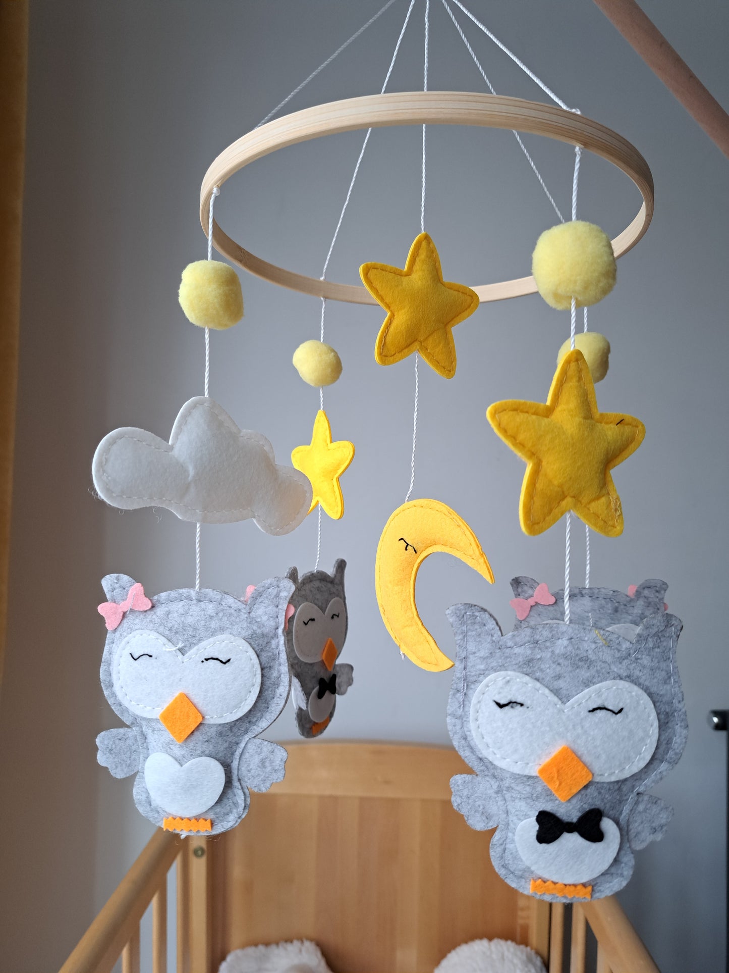 Mr and Mrs Owl Cot Mobile