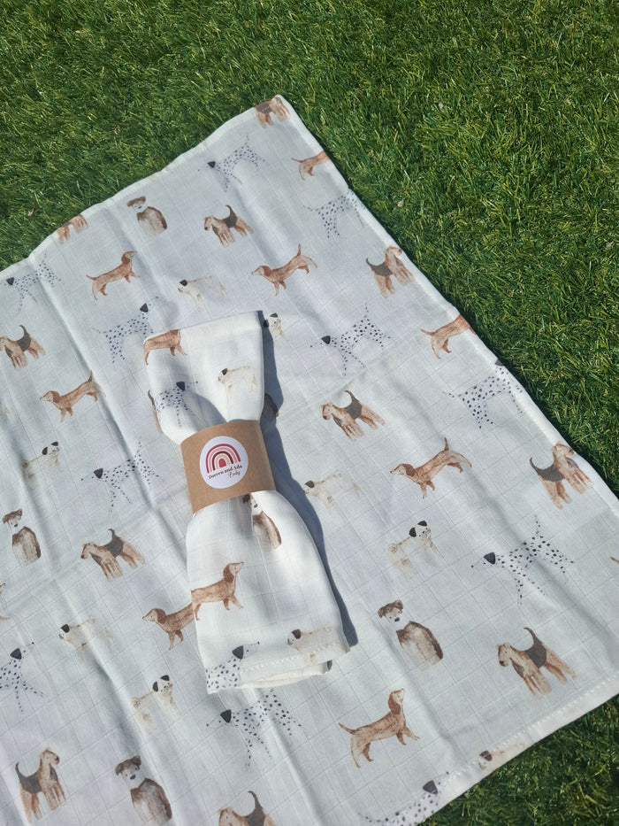Dog Lovers Muslin Square or Swaddle